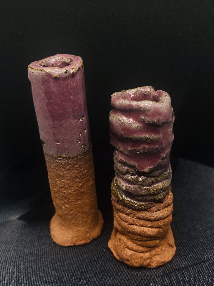 Waipuna-ā-rangi glaze vessels, purple
